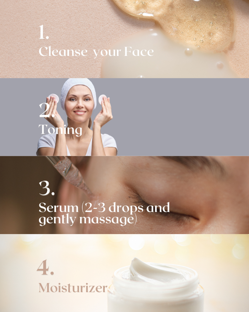 Steps How to apply DIY serum
