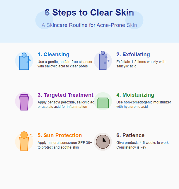 6 steps to clear skin
