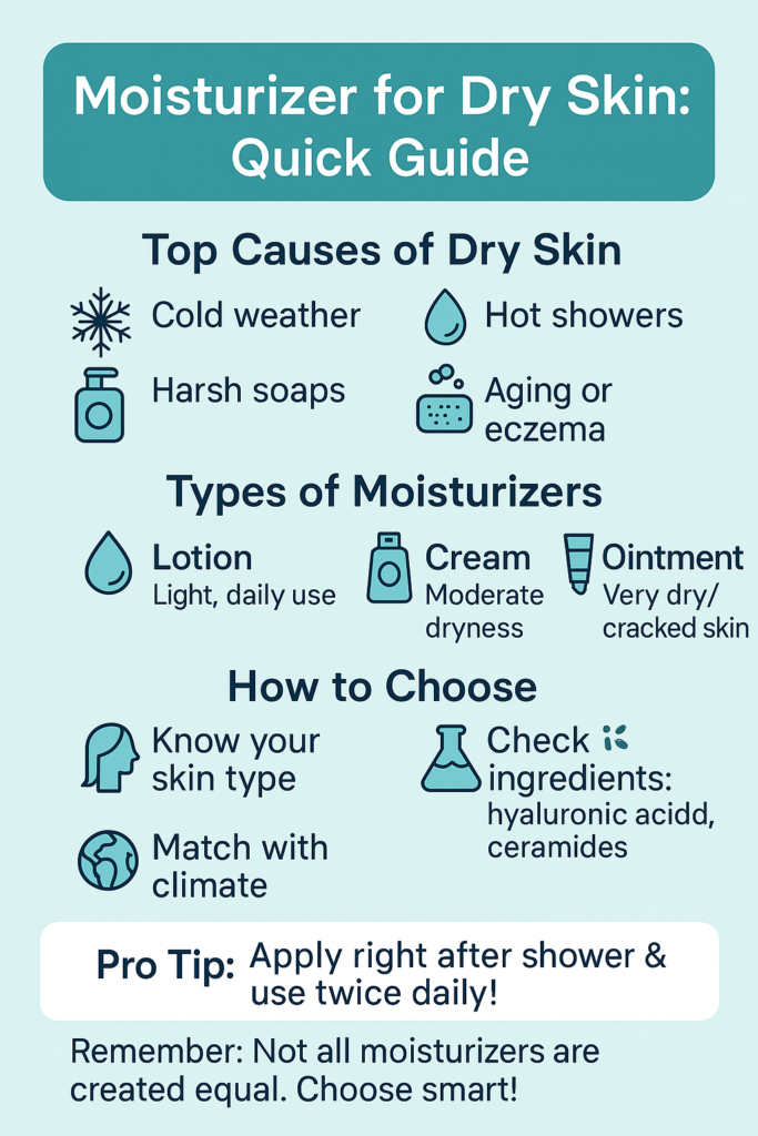 Infographic for Moisturizer for Dry Skin Guide