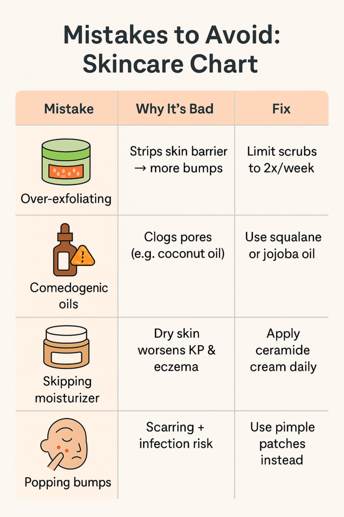 Mistake to avoid skincare:chart