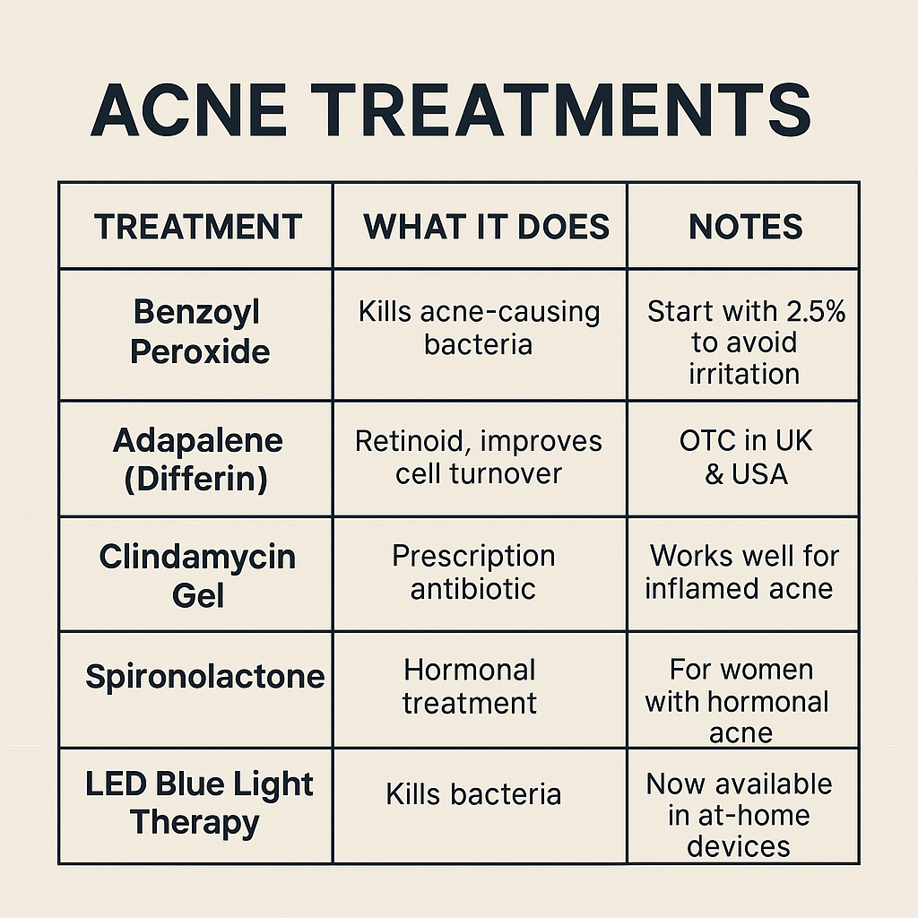 Dermatologist-Recommended Acne Treatments (UK & USA Approved)