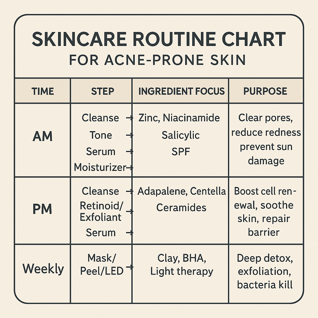 Skincare routine for acne-prone skin