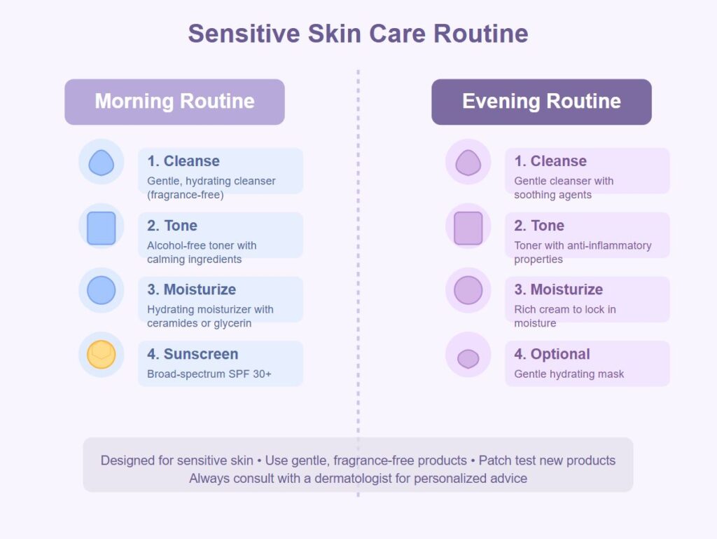 Sensitive skincare routine