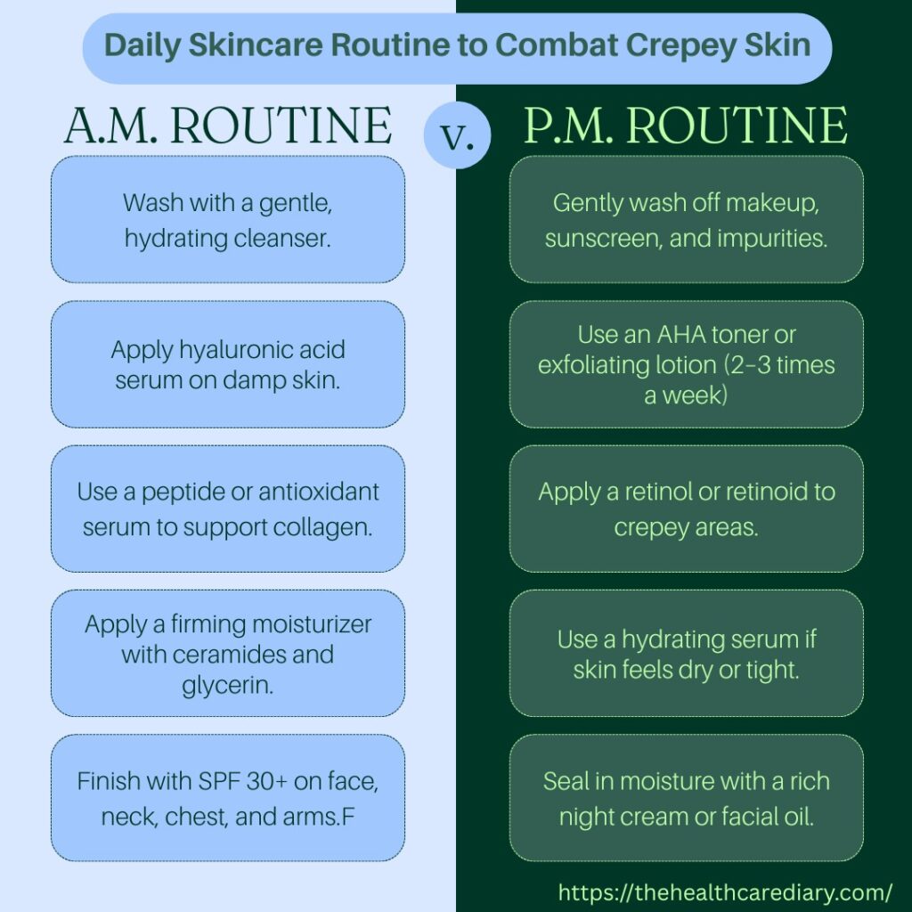 Daily Skincare Routine to Combat Crepey Skin